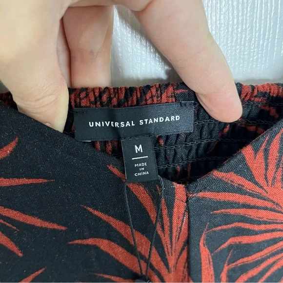 NEW NWT Universal Standard Promenade Linen Wide Leg Jumpsuit Black Red 18 20 M - Picture 3 of 9